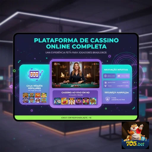 Ilustração de Explore os Slots e Live Gaming da 705bet com Agilidade